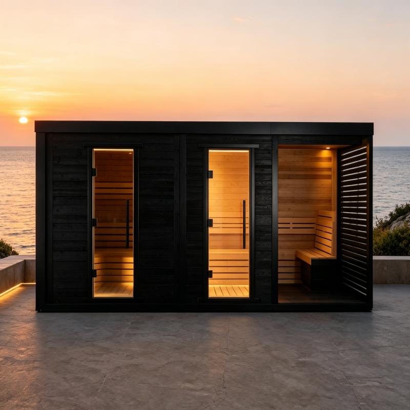 غرفة ساونا خشبية مخصصة للاستخد - مراجعة Spa Wellness Resorts وسعره