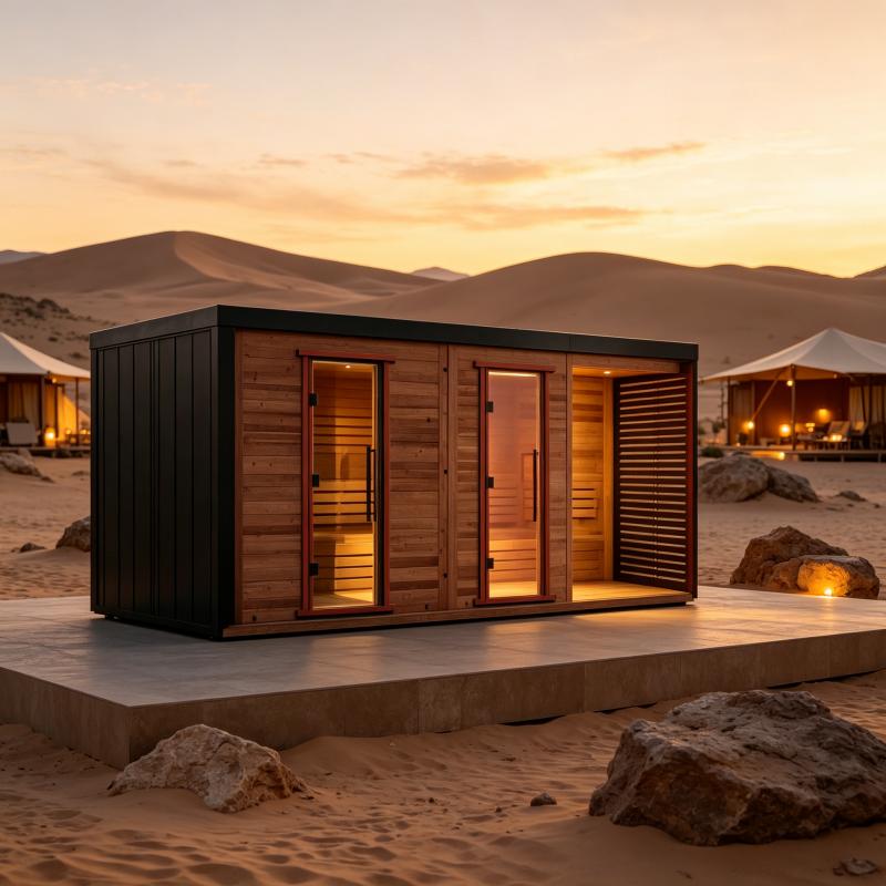 غرفة ساونا خشبية مخصصة للاستخد - مراجعة Spa Wellness Resorts وسعره