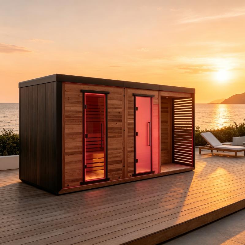 غرفة ساونا خشبية مخصصة للاستخد - مراجعة Spa Wellness Resorts وسعره
